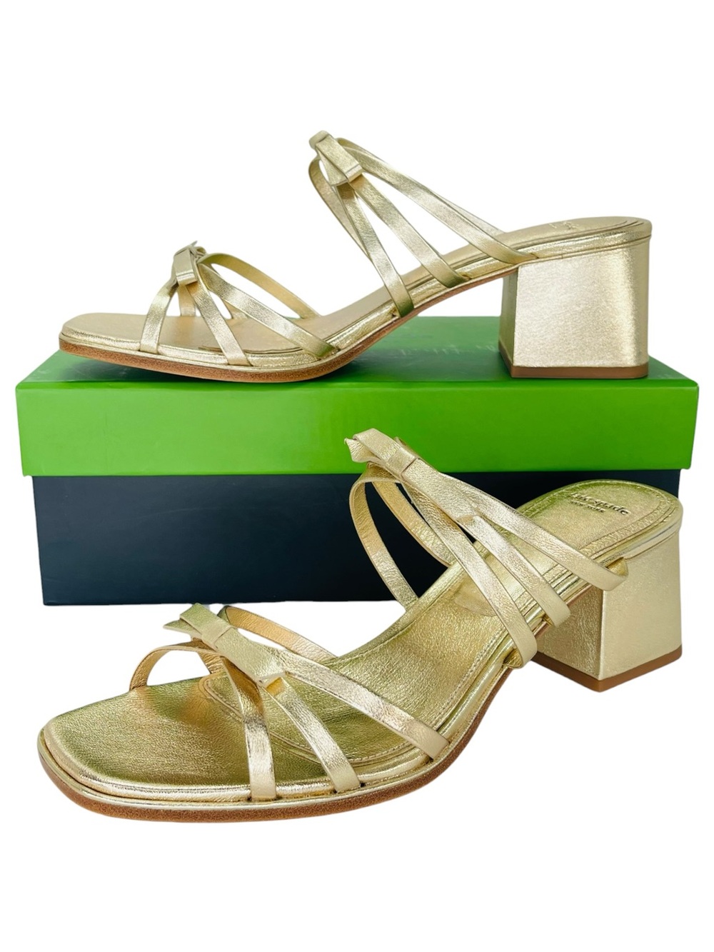 Kate Spade Carolina Gold Foil Leather Block Heel
Womens Sandals Size 11M